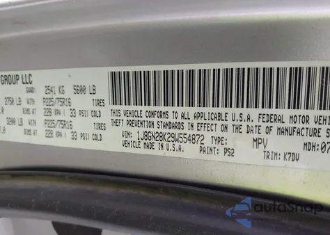 2009 Jeep Liberty Sport from USA, damaged, VIN 1J8GN28K29W554872